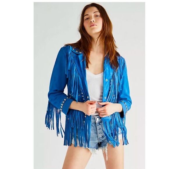UNDERSTATED LEATHER WOMEN'S HOWDY FRINGE STUDDED MOTO JACKET - Picture 2 of 6